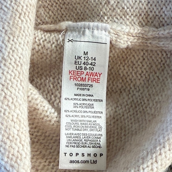 Topshop Cream Mock Neck Sweater NWT – Size M - Picture 6 of 7